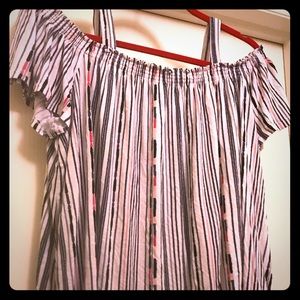 Patterned Off the Shoulder Top